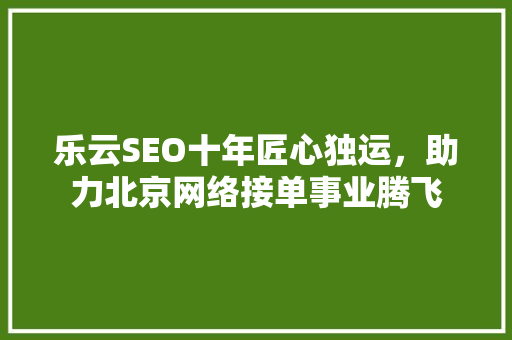 乐云SEO十年匠心独运，助力北京网络接单事业腾飞