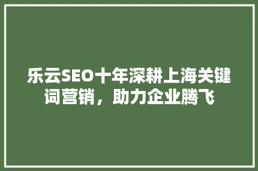 乐云SEO十年深耕上海关键词营销，助力企业腾飞