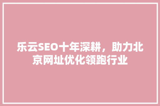 乐云SEO十年深耕，助力北京网址优化领跑行业