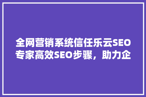 全网营销系统信任乐云SEO专家高效SEO步骤，助力企业腾飞