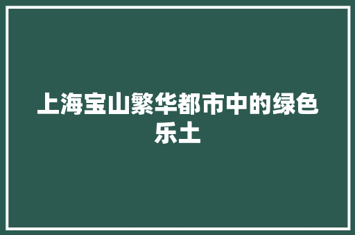 上海宝山繁华都市中的绿色乐土