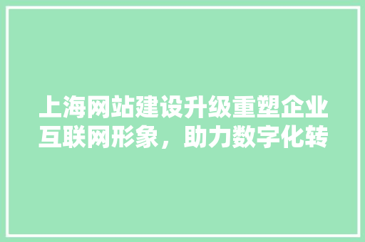 上海网站建设升级重塑企业互联网形象，助力数字化转型