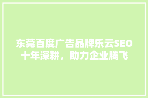 东莞百度广告品牌乐云SEO十年深耕，助力企业腾飞