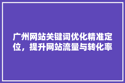 广州网站关键词优化精准定位，提升网站流量与转化率