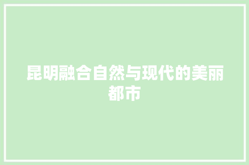 昆明融合自然与现代的美丽都市