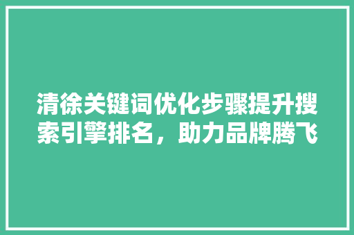 清徐关键词优化步骤提升搜索引擎排名，助力品牌腾飞