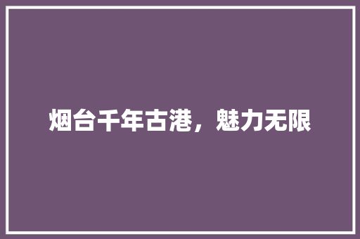 烟台千年古港，魅力无限