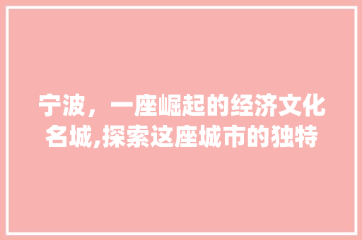 宁波，一座崛起的经济文化名城,探索这座城市的独特魅力_宁波关键词优化排名首页