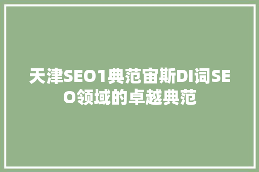 天津SEO1典范宙斯DI词SEO领域的卓越典范
