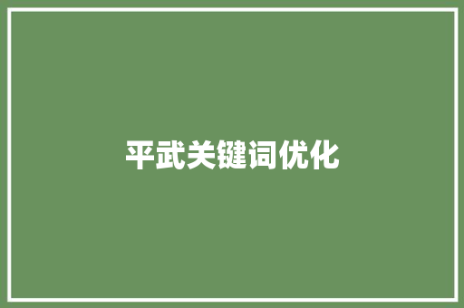 平武关键词优化