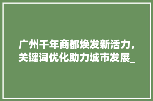 广州千年商都焕发新活力，关键词优化助力城市发展_广州网页关键词优化