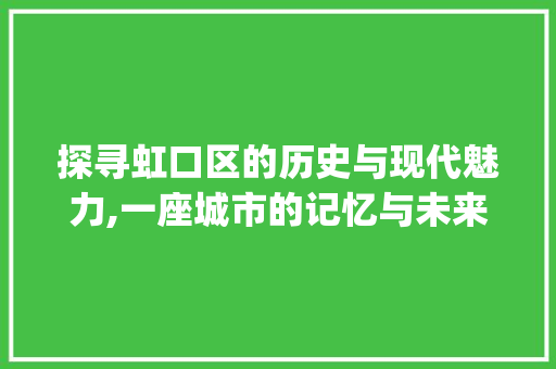 探寻虹口区的历史与现代魅力,一座城市的记忆与未来_虹口区关键词优化