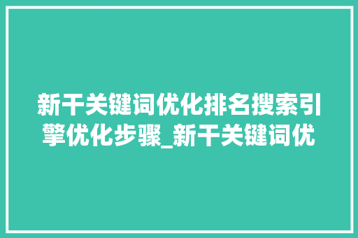 新干关键词优化排名搜索引擎优化步骤_新干关键词优化排名