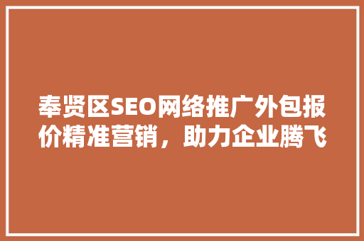 奉贤区SEO网络推广外包报价精准营销，助力企业腾飞