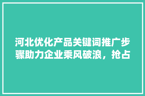 河北优化产品关键词推广步骤助力企业乘风破浪，抢占市场份额_河北优化产品关键词推广
