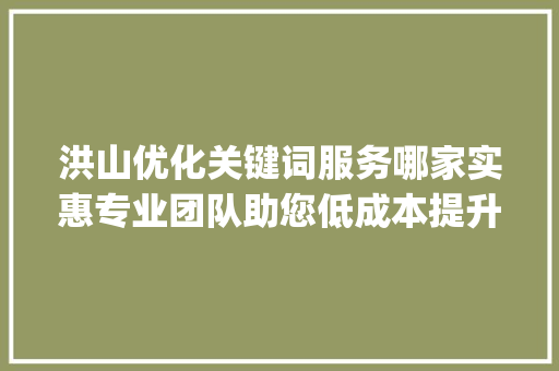 洪山优化关键词服务哪家实惠专业团队助您低成本提升网站排名_洪山优化关键词哪家实惠