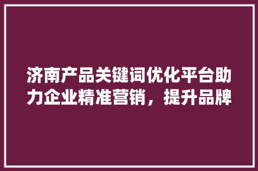济南产品关键词优化平台助力企业精准营销，提升品牌影响力_济南产品关键词优化平台