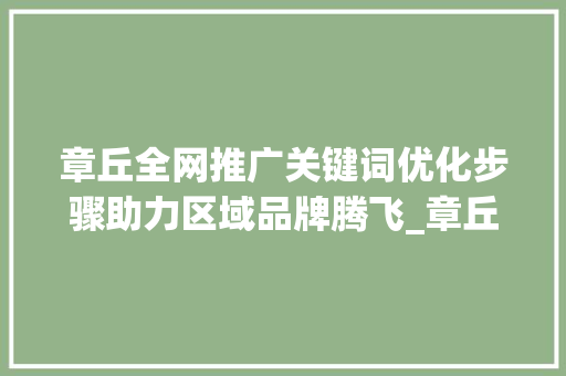 章丘全网推广关键词优化步骤助力区域品牌腾飞_章丘全网推广关键词优化