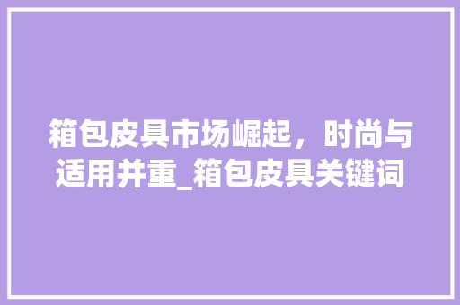 箱包皮具市场崛起，时尚与适用并重_箱包皮具关键词优化
