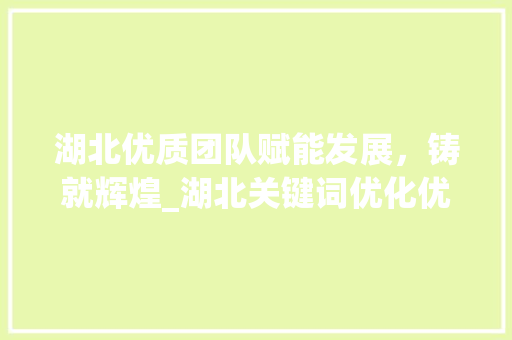 湖北优质团队赋能发展，铸就辉煌_湖北关键词优化优质团队