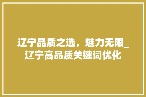 辽宁品质之选，魅力无限_辽宁高品质关键词优化