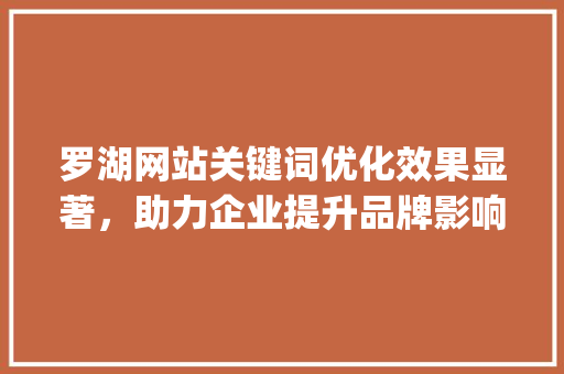 罗湖网站关键词优化效果显著，助力企业提升品牌影响力_罗湖网站关键词优化效果