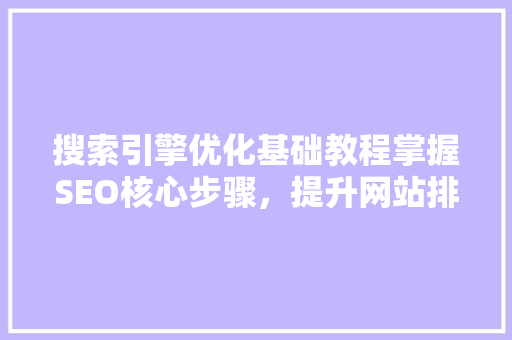 搜索引擎优化基础教程掌握SEO核心步骤，提升网站排名