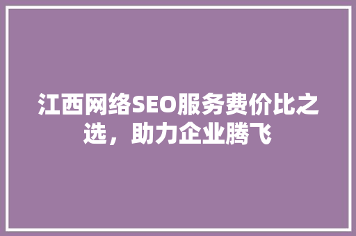 江西网络SEO服务费价比之选，助力企业腾飞