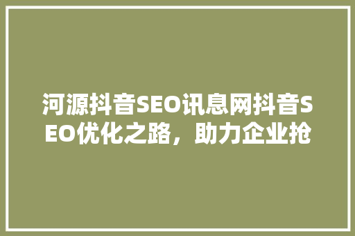 河源抖音SEO讯息网抖音SEO优化之路，助力企业抢占流量高地
