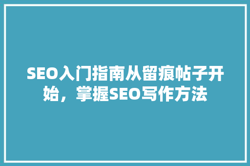 SEO入门指南从留痕帖子开始，掌握SEO写作方法