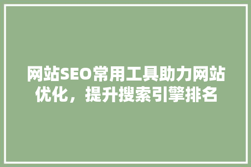 网站SEO常用工具助力网站优化，提升搜索引擎排名