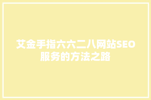 艾金手指六六二八网站SEO服务的方法之路
