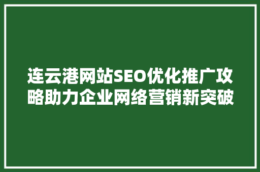 连云港网站SEO优化推广攻略助力企业网络营销新突破