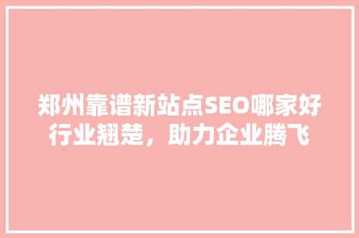 郑州靠谱新站点SEO哪家好行业翘楚，助力企业腾飞